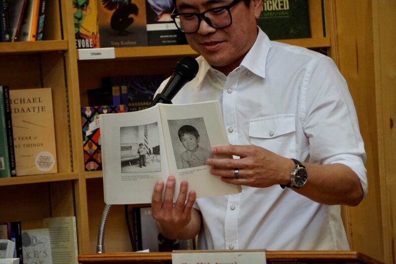 Lee Herrick, Poet Laureate of California reads. Photo by Jimmy Johnson.