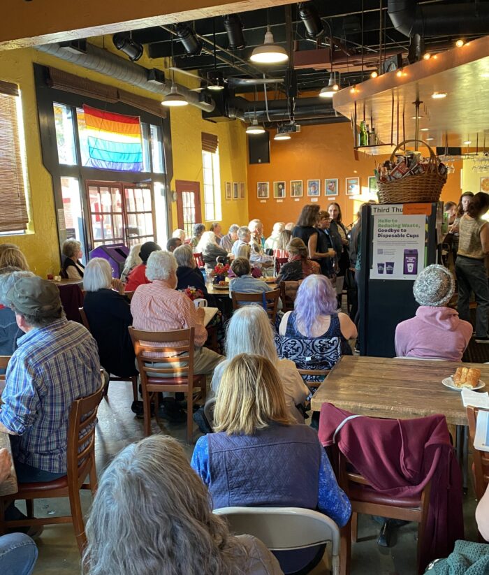 Poets read at Aqus Café. Photo by Kary Hess.