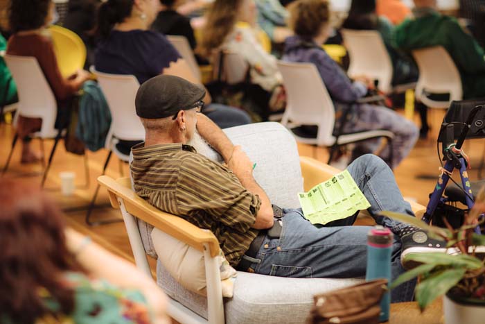 Poetry at Keller CoWork. Photo by Michael Woolsey.