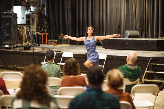 Maxine Flasher Dezgunes dances to poetry. Photo by Michael Woolsey.